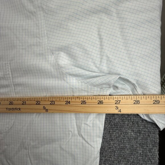 Brooks Brothers 18 38 Slim Cotton Blue Check Non-Iron Mens Long Sleeve Button Up - Picture 6 of 16